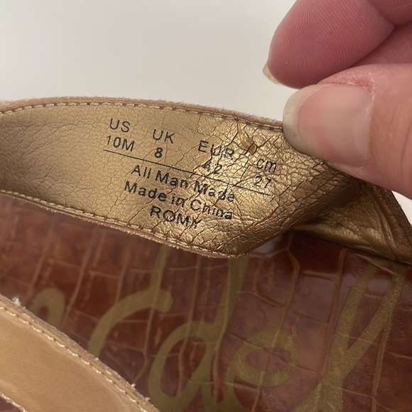 Sam Edelman Women’s Romy Wedge Sandals Tan 10 - Picture 7 of 7